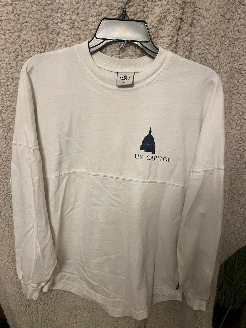 U.S. Capitol White Long-Sleeve Spirit Crewneck Shirt